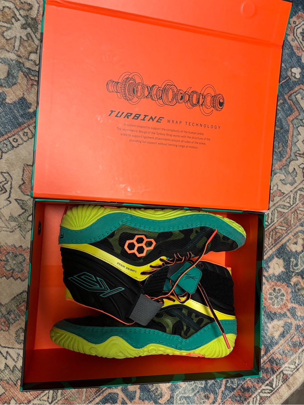 KS Turbine Men's Athletic Wrestling Shoes -Black Poison Green Yellow